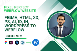 design redesing and convert figma, html, HD, px, ai, any platform to webflow