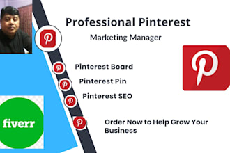setup, optimize, and do pinterest marketing, pins, and boards as your manager