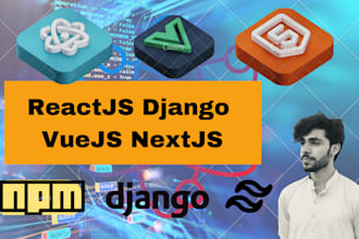 develop full stack website using reactjs, nextjs, django, graphql, rest apis