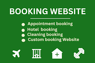 appointment booking, hotel booking, cleaning booking wordpress website