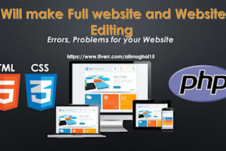 do frontend web development, figma to html css react js php laravel