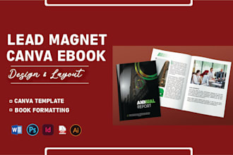 design  canva ebook, lead magnet, workbook, canva template, book formatting, pdf