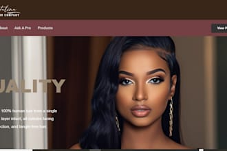 design hair extension website eyelashes hair shopify store e commerce dropshipin