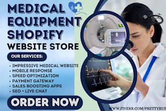design medical equipment healthcare dentistry surgery drug shopify store website