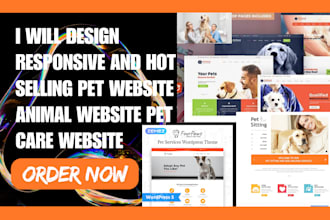 design responsive and hot selling pet website animal website pet care website