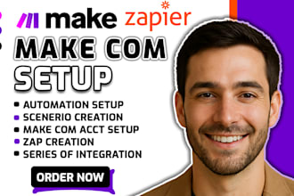 setup make com automation, made com integration, zapier, airtable, chat openai