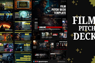 create a cinematic film pitch deck, investor, tv series presentation