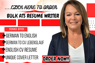 professionally translate german CV, english cv, application