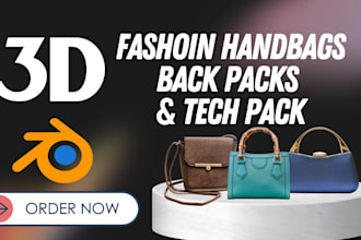 3d fashion handbags, back pack, handbag, tech packs, bag design