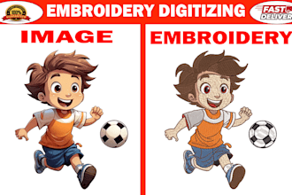 digitize image artwork logo or patch for embroidery design
