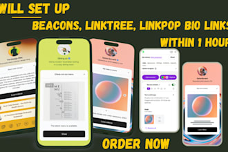 set up beacon ai, linktree, taplink, linkpop bio link landing page within 1 hour