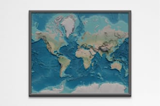 create a custom 3d shaded relief map of any region on earth