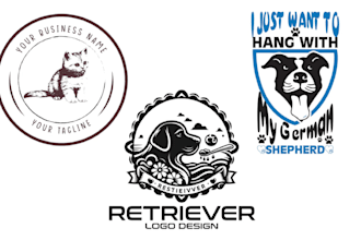 design vintage, dog training, pet shop or pet grooming logo