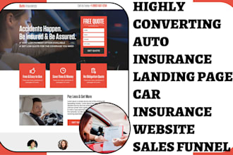 build auto insurance landing page car insurance website insurance sales funnel