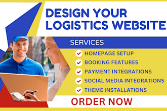 design logistics cargo auto website dispatch freight shipping trucking website