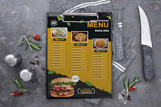 design menu design, food menu, restaurant menu