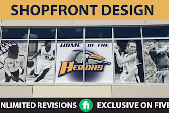 create a professional window graphics and storefront design for you