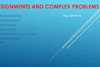 make assignments of all chemical engineering subjects and solve problems