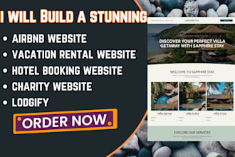 build airbnb website, vacation rental, hotel website, lodgify, hostaway, guesty