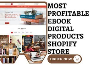 design ebook shopify online course website digital product dropshipping website