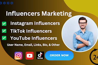 find best instagram, tiktok and youtube influencer list for influencer marketing