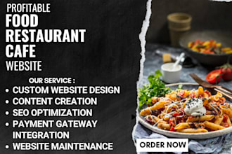 design food restaurant website online ordering catering food store cafe website