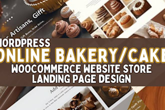 wordpress online bakery website, bakery cake store catering website landing page