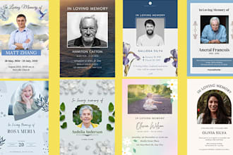 design funeral program, event, church memorial flyer in 5hrs