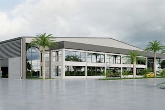create exterior designs for warehouses, supermarkets, office buildings