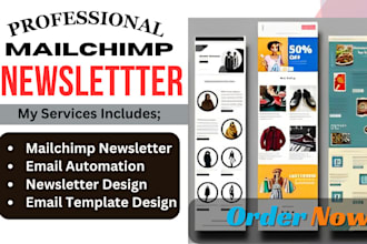 design responsive mailchimp email template, newsletter design, email automation