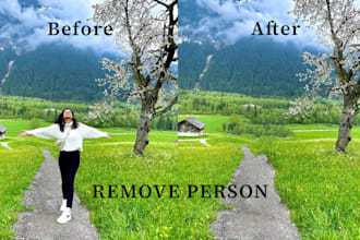 do color change,remove person,dress color,text remove,replace color,recolor