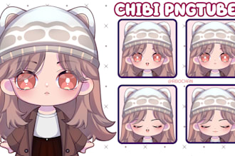 draw a custom chibi pngtuber for streams in vtuber