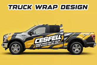 do professional pickup wrap design, truck wrap design