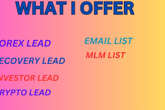 provide forex leads, investor lead, recovery lead, forex recovery leads