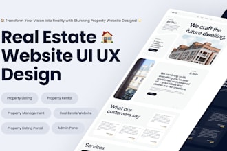 do real estate website UI UX design and development, admin panel development