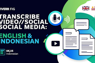 transcribe video or social media multilingual english and id