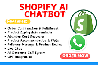 setup whatsapp API gpt chatbot for shopify store using manychat uchat botpress