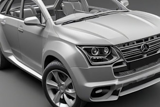 do 3d car modeling, car design, vehicle, automotive, 3d animation, fivem, truck