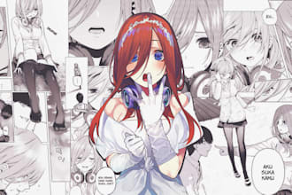 draw a manga comic page, comic panel for your story