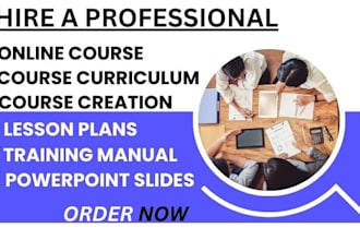 create online course, course creation, lesson plan, course curriculum, PPT