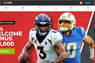 create fantasy tournament website, sport bet website, blackjack, poker, bet app