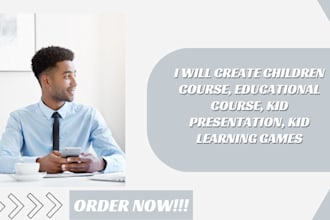 create children course, educational course, kid presentation, kid learning games