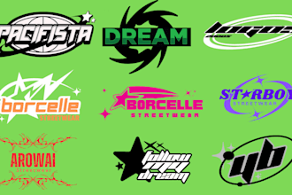 design y2k, urban, streetwear, clothing for your t shirt and logo design