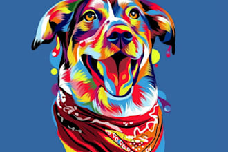 make a vector of you pet with pop art