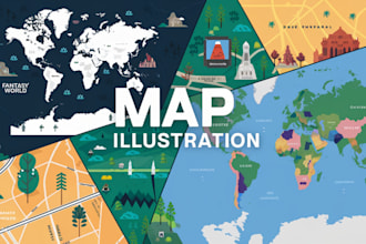 create detailed vector map illustrations, fantasy, google maps, dnd map animated