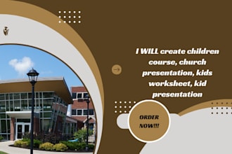create children course, church presentation, kids worksheet, kid presentation
