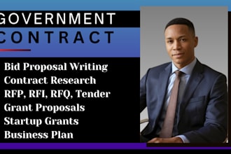 government contract solicitation bid proposal, rfp tender, grants, business plan