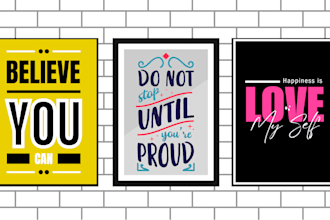design creative typography poster ,trendy text wall art