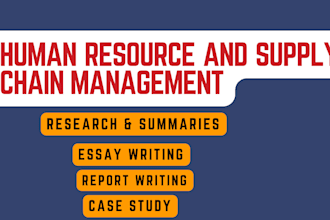 do research essays, human resource and supply chain management