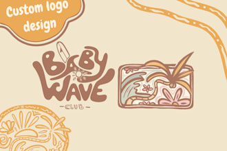 design custom creative brand logo inspired by surf, lifestyle, sport and retro